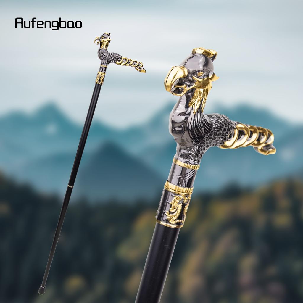 Трость золотого и черного цвета с птицей, модная декоративная трость для джентльмена, элегантная ручка для трости для косплея, ручка Crosier 93 см
