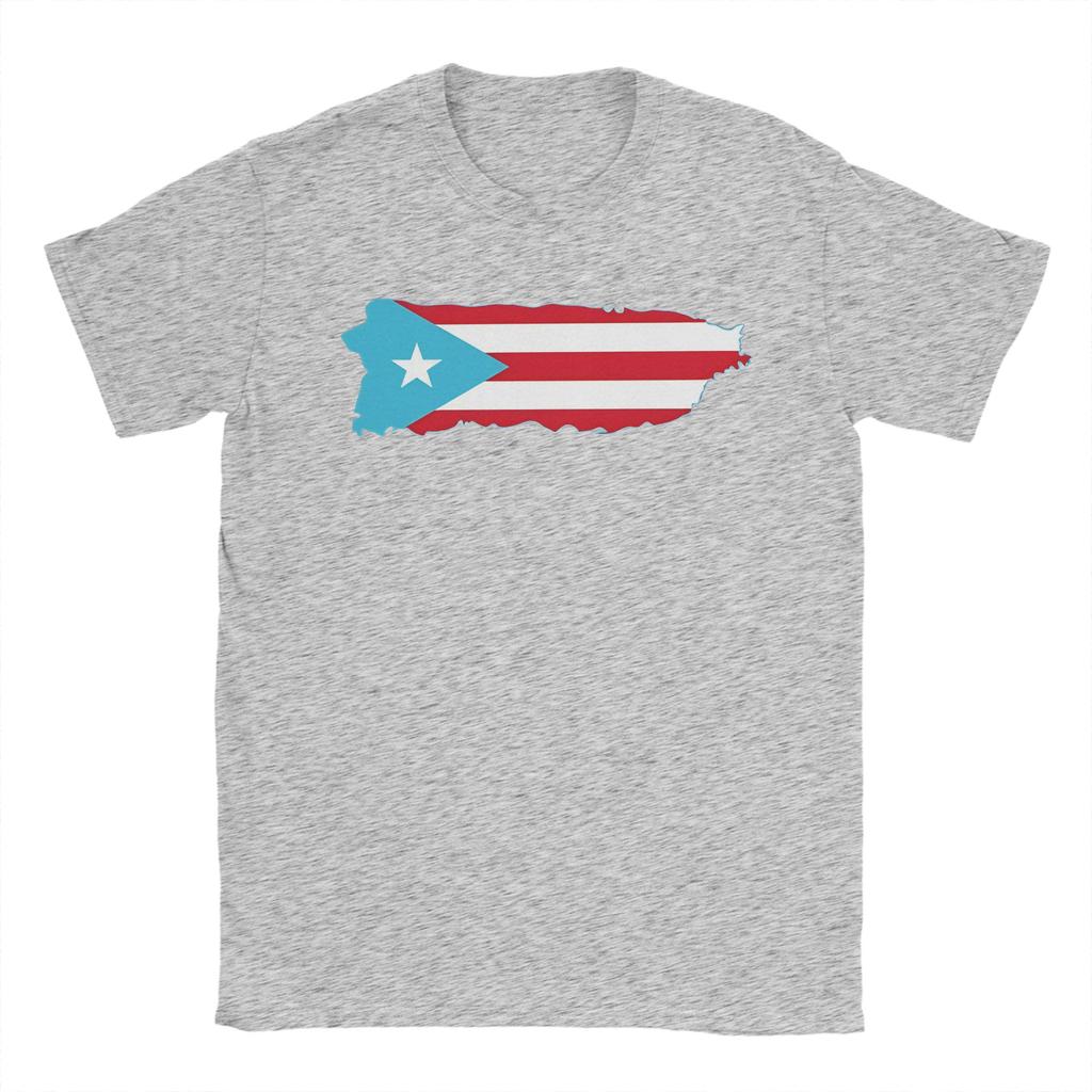 Unisexs TShirts Puerto Rico Map Funny Cotton Tees Short Sleeve T Shirts Crew Neck Tops Adult
