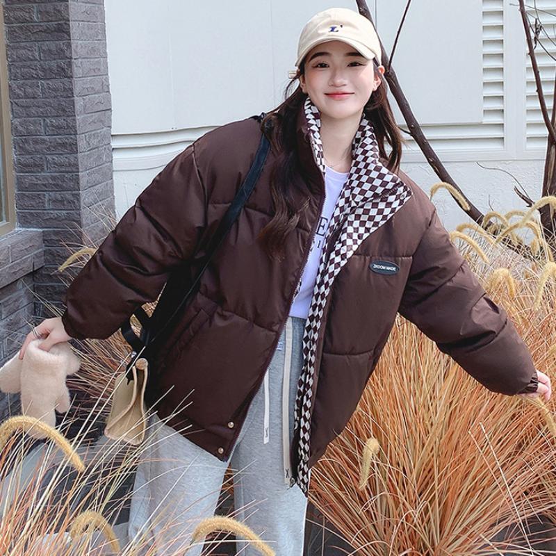 Новая зимняя пуховая хлопковая куртка, женская свободная стеганая куртка на молнии, женская однотонная утолщенная теплая парка-пуховик, куртки