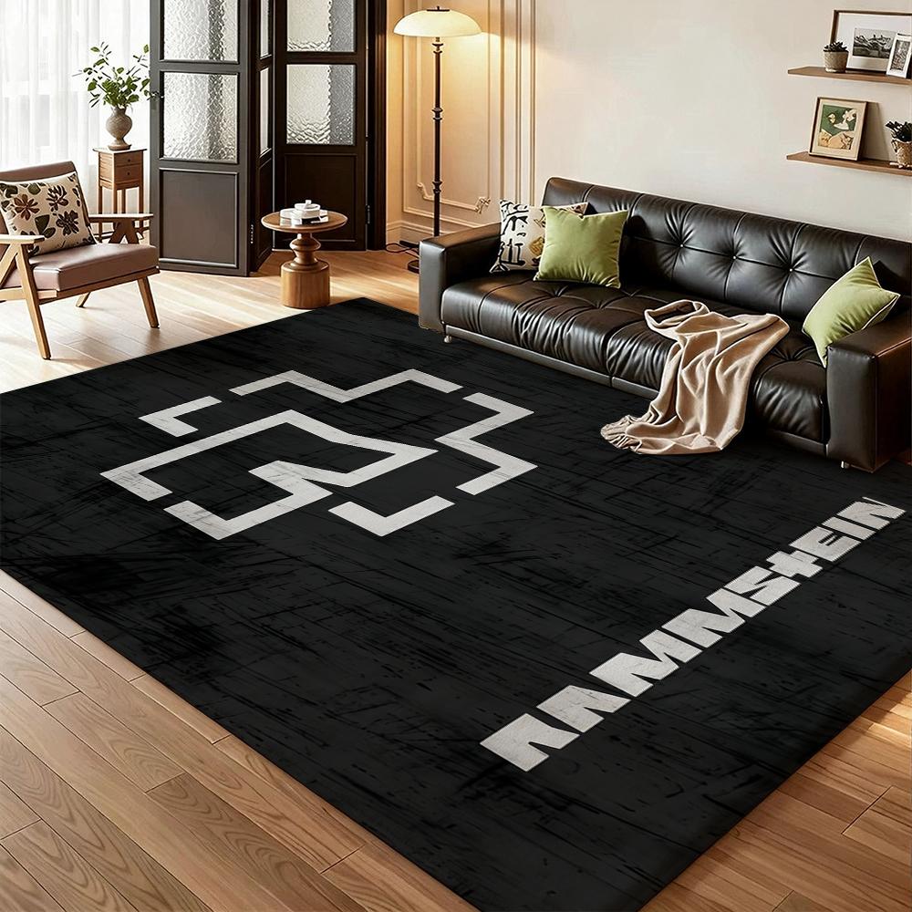 Rammstein Iconic Band Logo Indoor Rug Durable Easyclean Carpet For Study Reading Area Home Party Decor Christmas Gift