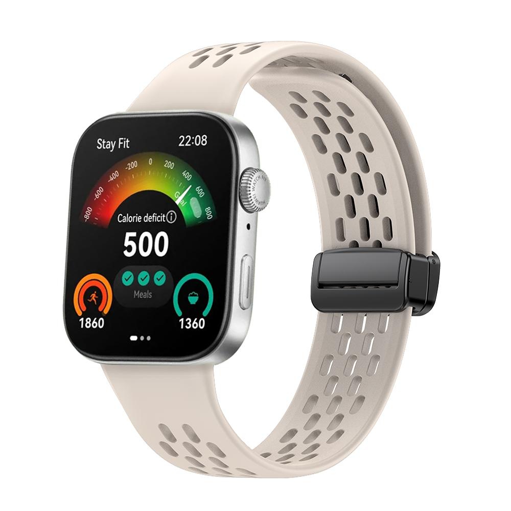 Магнитная складная пряжка Браслет для HUAWEI WATCH FIT 3 Спортивный дышащий силиконовый ремешок Замена ремешка Браслет