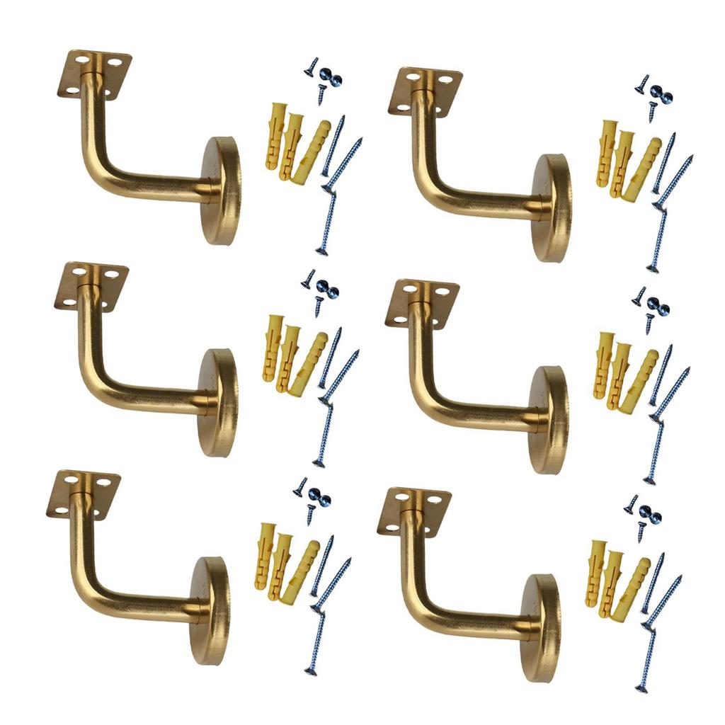 6x Banister Support Office Shopping Mall Home Improvement Guardrail Building with Screws Hardware Stairs Hand Rail Brackets