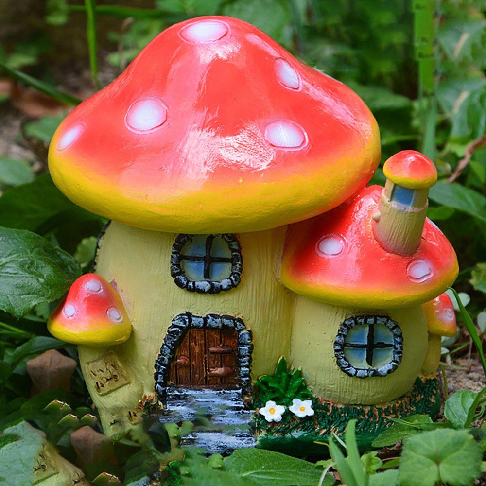 Scenery Making Miniature Mushroom House Fairy Garden Decor Micro Landscape Toadstool Figurines