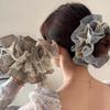1pc Elegant Lace Double-layer Large Intestine Hair Band, Women's New Style Wrinkled High-end Ponytail Hair Accessories