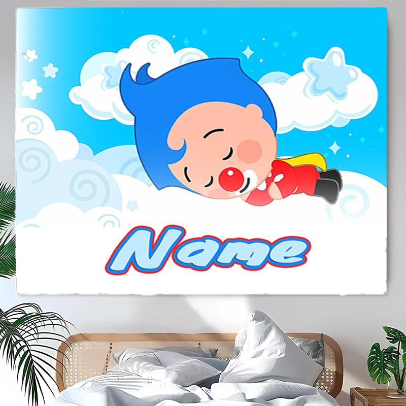 Personalized plim plim Background Tapestry,Custom Name Birthday Party,Multifunctional Wall Decoration for Home Decor,Various Occasions