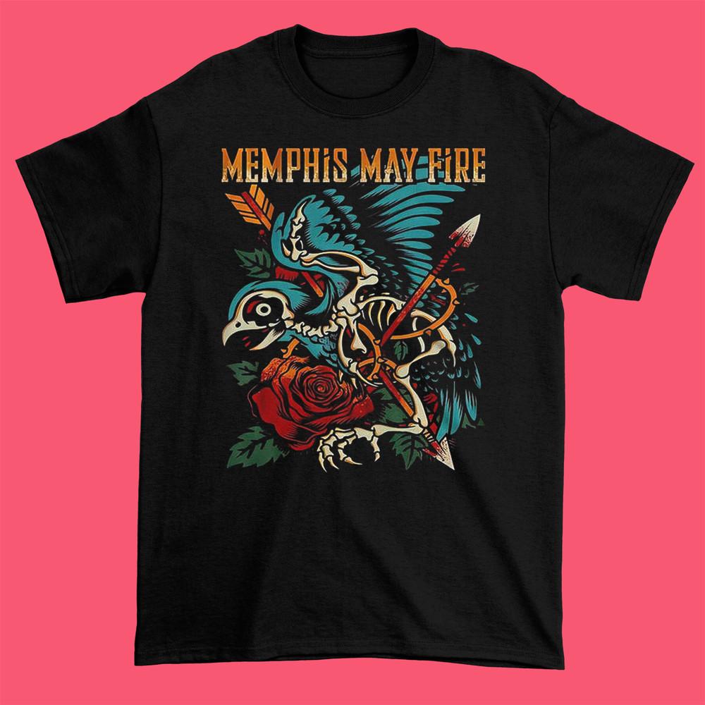 Новая черная хлопковая футболка с коротким рукавом группы Memphis May Fire, унисекс, все размеры