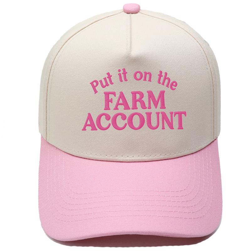 Put it on the FARM ACCOUNT Truck Driver Hat Embroidery Color Matching Baseball Cap Female Casual