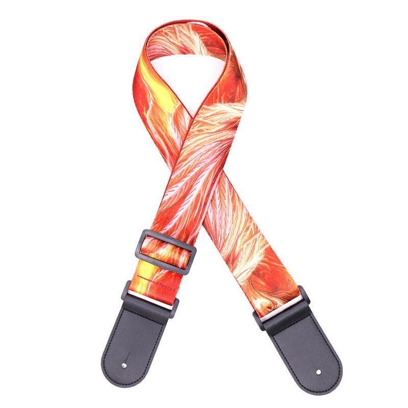 Регулируемый кожаный и тканевый гитарный ремень в этническом стиле с различными узорами для акустических и бас-гитар