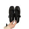2025 Female Mary Jane New Doudou Shoes Buckle Soft Sole Square Head Shoes Korean Version Flat Spring Shallow Mouth Single Shoes