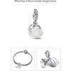 Pandora Шарм-подвеска 'Белая роза в цвету' Double Dangle 793200c01