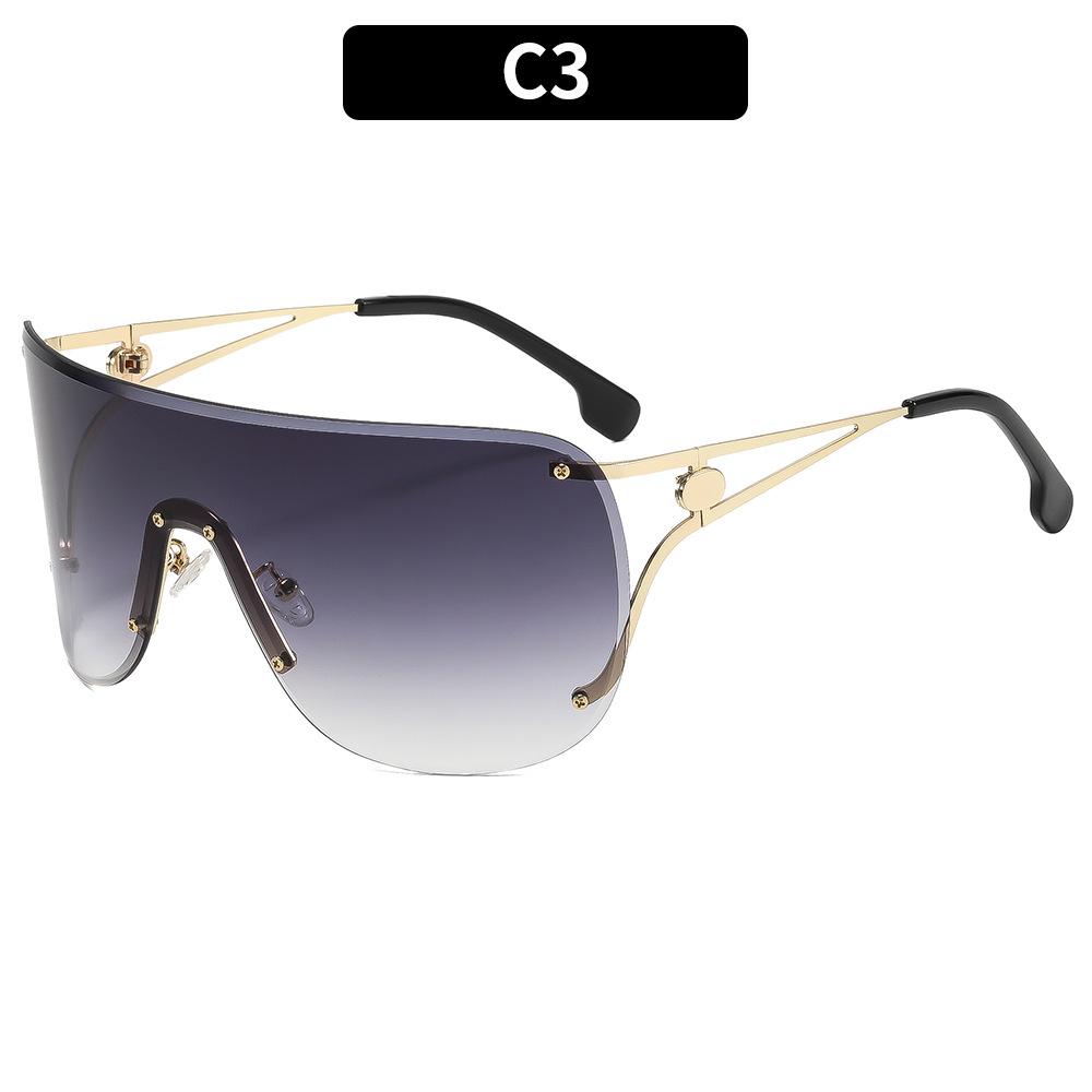New Frameless Square Outdoor Sunscreen Sunglasses European And American Personalized One-Piece Sunglasses Trendy Men'S And Women'S Sunglasses