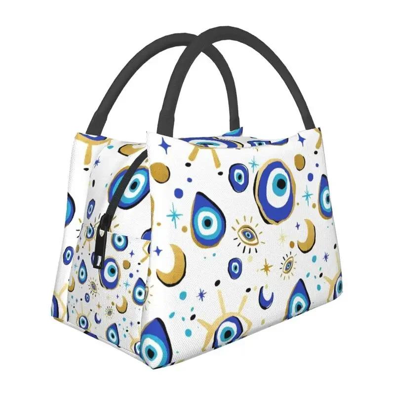 Греческий Назар Злой Глаз Украшение Изолированные Сумки Для Обеда Женщин Талисман На Счастье Амулет Многоразовый Термоохладитель Еда Ланч-Бокс Работа Путешествия