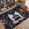 Custom Rug Rammstein Pattern Print Name Text Soft Non‑Slip Floor Carpet for Home Indoor Decoration