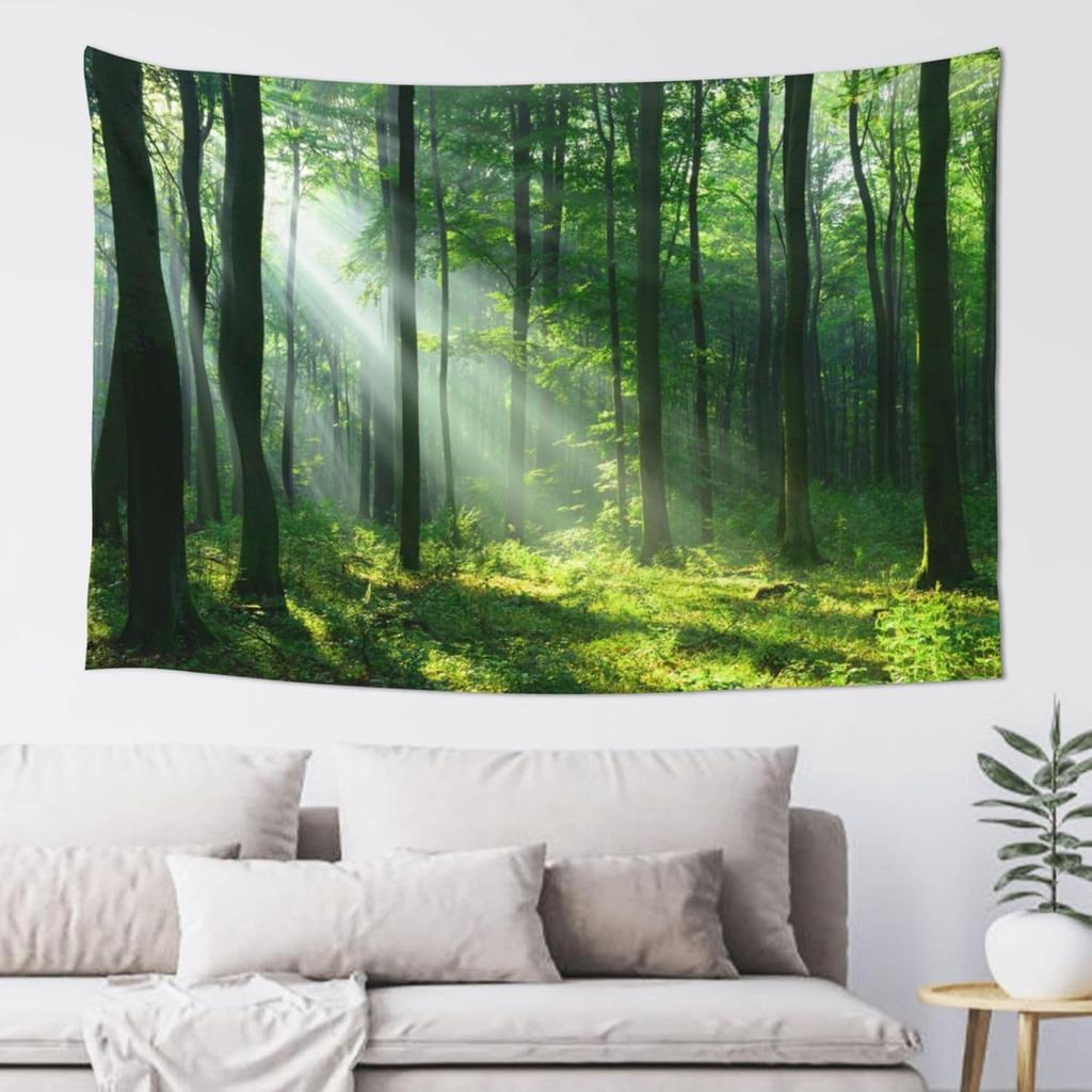 Enchanted Forest Tapestry Mystical Woods Landscape Wall Art Nature Inspired Decor for Bedroom Living Room Dorm