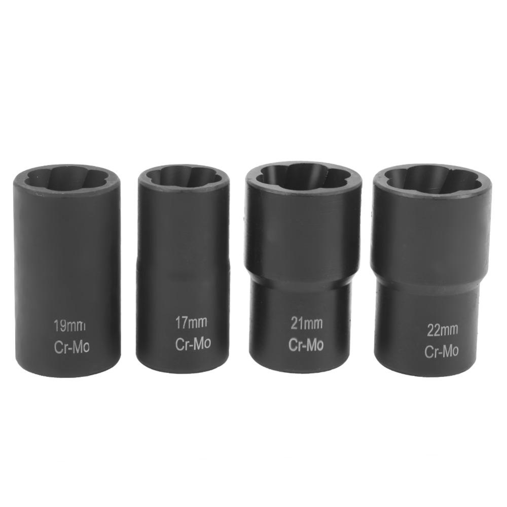 5pcs 6-Point Sockets Nut Extractor Socket Set Stripped Lug Nut Remover Bolt Extraction Use