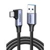 Кабель USB UGREEN USB Type C, кабель USB 3.0 для быстрой зарядки, L-образный кабель USB C, передача данных 5 Гбит/с, нейлоновый оплетенный кабель USB C, совместимый с Galaxy S22/S21/S20,