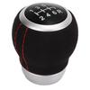 Car 6 Speed Gear Shift Head Silver Ring Ergonomic Wear Resistant Replacement for Subaru Black Top