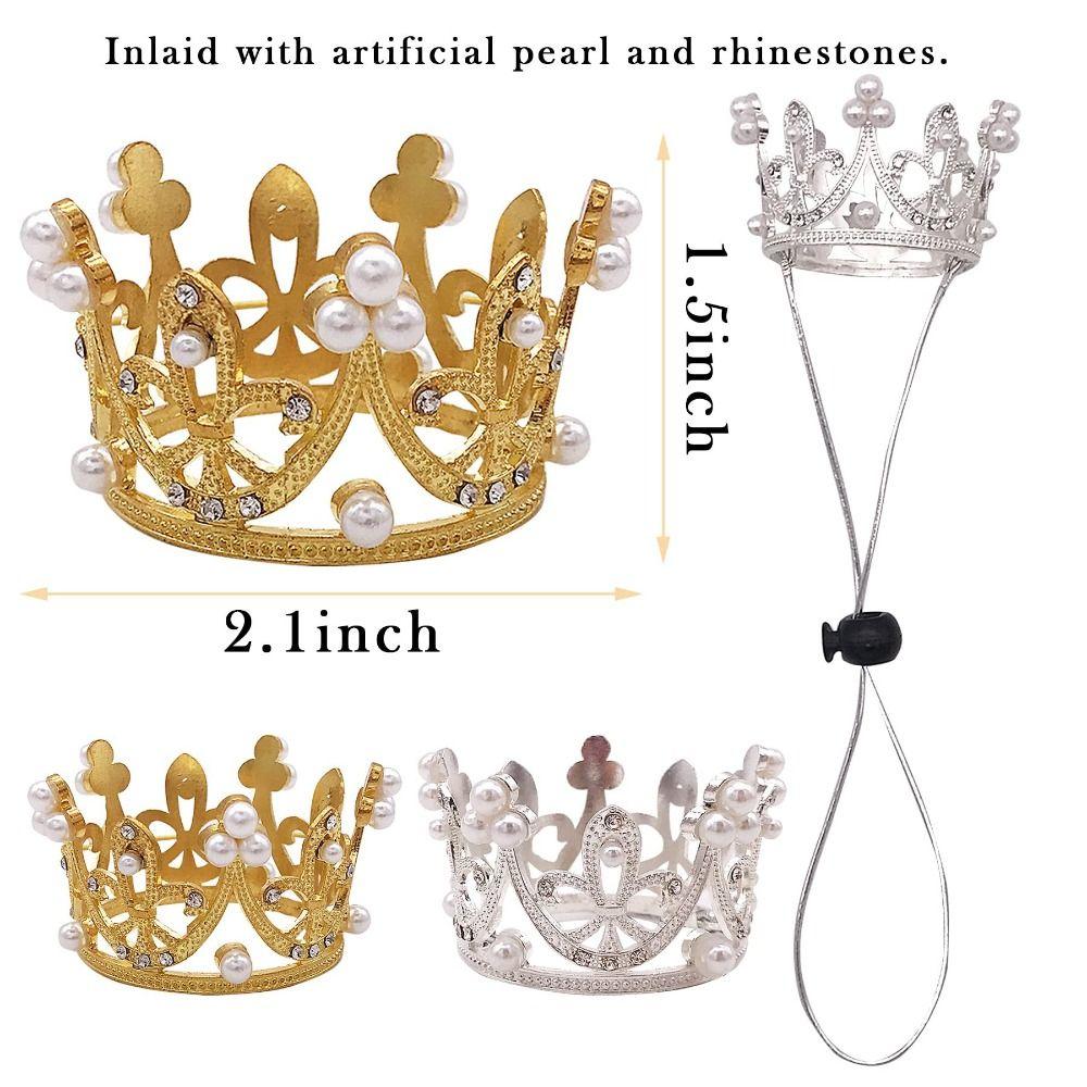 Adjustable Cord Sparkling Tiara Lightweight Pet Headwear Fashion Pet Decoration Photo Prop