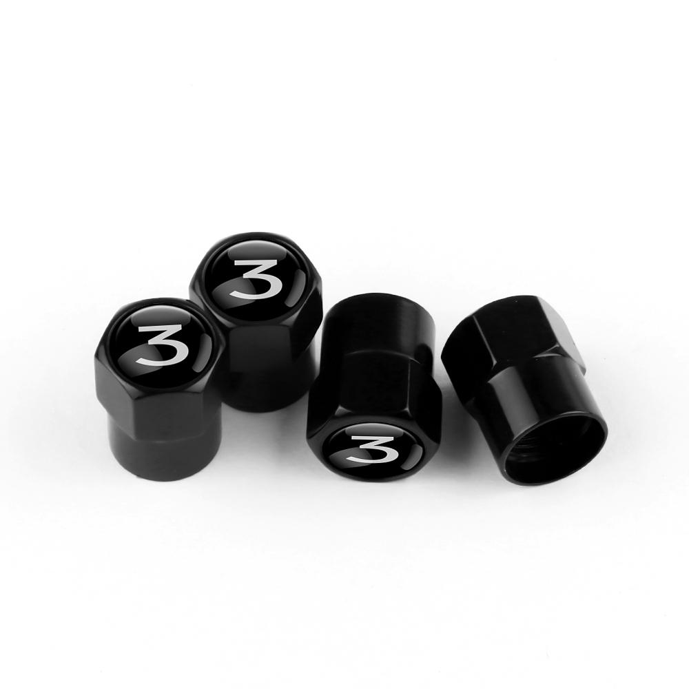 AAAIM1 4Pcs Car Wheel Tires Valve Stem Caps Badge Decoration For Tesla Model 3 Model Y Model S Model X Cybertruck Roadster SpaceX