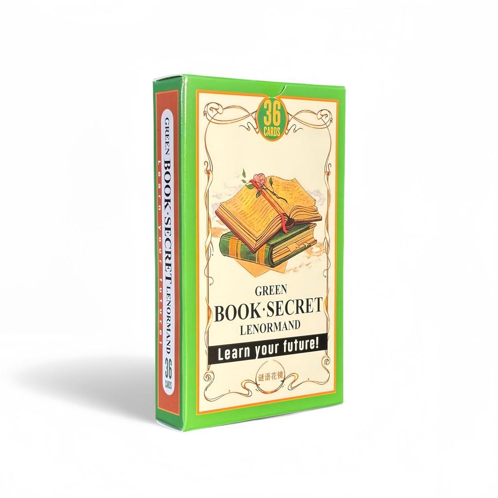 Оракул Ленорман «Зеленая Книга», 10,3*6 см, 36 винтажных акварельных карт Ленорман для гадания, ретро-садовое искусство