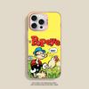 Cute Cartoon P-Popeye Colorful Silver For iPhone 17 16 15 Pro Max 14 13 12 11 Pro Plus Phone Case