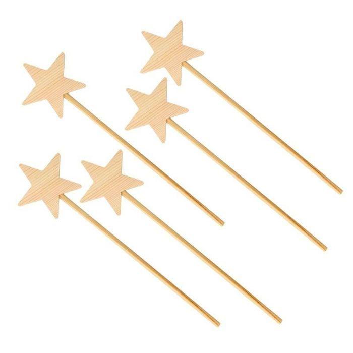 5 Wooden Magic Wands 23 Cm