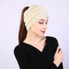 Thicken Wide Headwear Headwraps Turban Ear Warmer Ponytail Beanie Hat Hair Band Knitting Headband