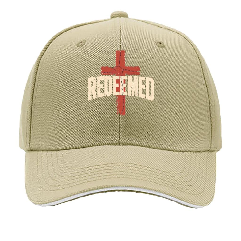Redeemed Faith Cross Typography Desi Sandwich Baseball Cap Sun Cap Outdoor Workouts Hat