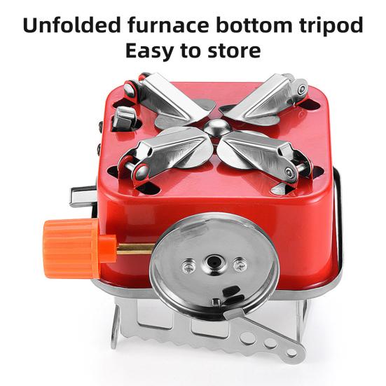 Outdoor Camping Stove with Carrying Bag 2800W Portable Foldable Hiking Picnic Camp Stove Electronic Ignition Cooking Burner Square Round Gas Stove