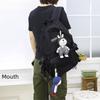 Charming Metoo Rabbit Keychain Plush Toy With Ultra-soft Crystal Plush In Gray Overalls