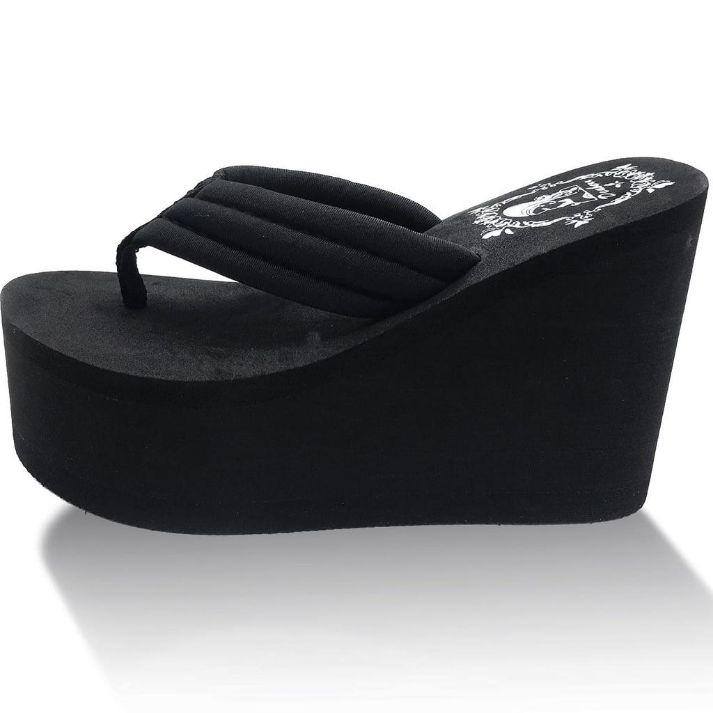 Пляжные толстые супер красивые танкетки, снижающие усталость, улучшенное сцепление и легкая ходьба [Прозрачные] сандалии, подошва, 11 см, ноги, подошва, простые, устойчивые, (Черный, 36,