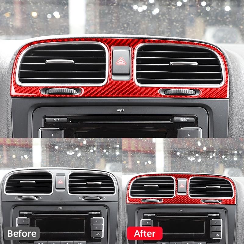 Для Volkswagen Golf 6 Gti R MK6 2008-2012 углеродное волокно интерьер среднее вентиляционное отверстие рамка декоративные наклейки отделка автомобильные аксессуары