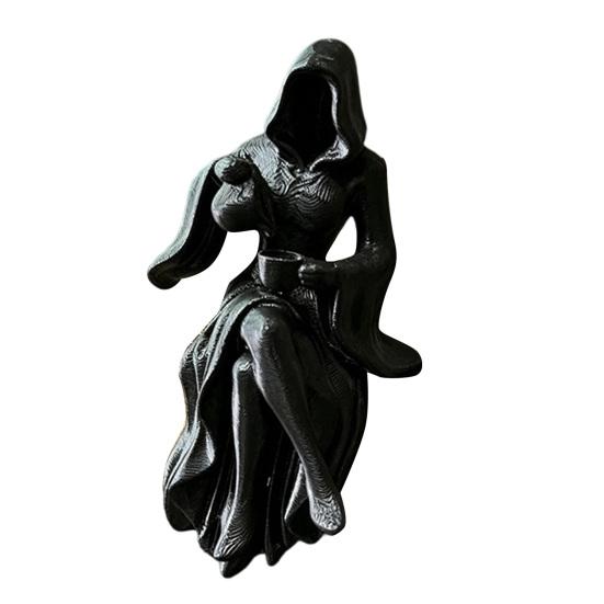 Готическая Фигурка Женщины-Жнеца с Капюшоном 3D Печать Темное Фэнтези Настольный Декор 1 шт.