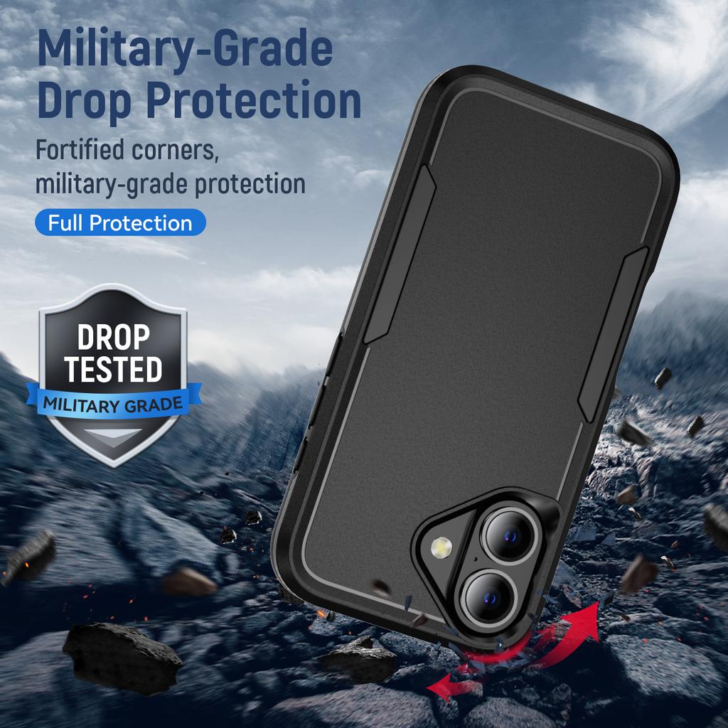 Прочный матовый чехол Hard Armor для Iphone 17 Pro Max 17 Air 16e 16 15 Plus 14 12 13 Iphone17 Защитные от падения аксессуары
