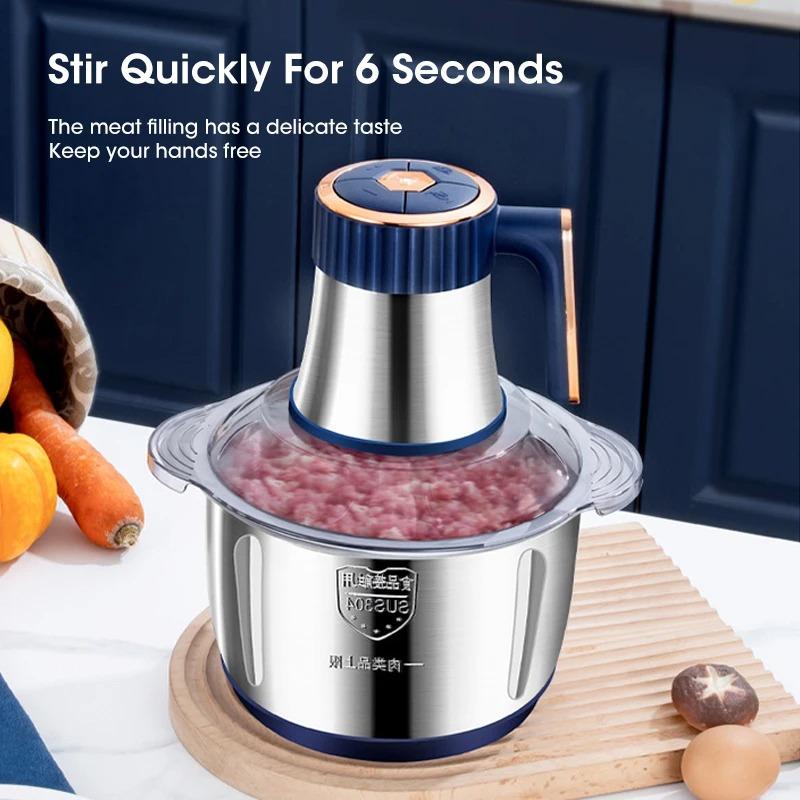 5L Electric Meat Mincer Household Large Capacity Mincing Machine Stainless Steel Meat Grinder  Kitchen Chopper Food Processor