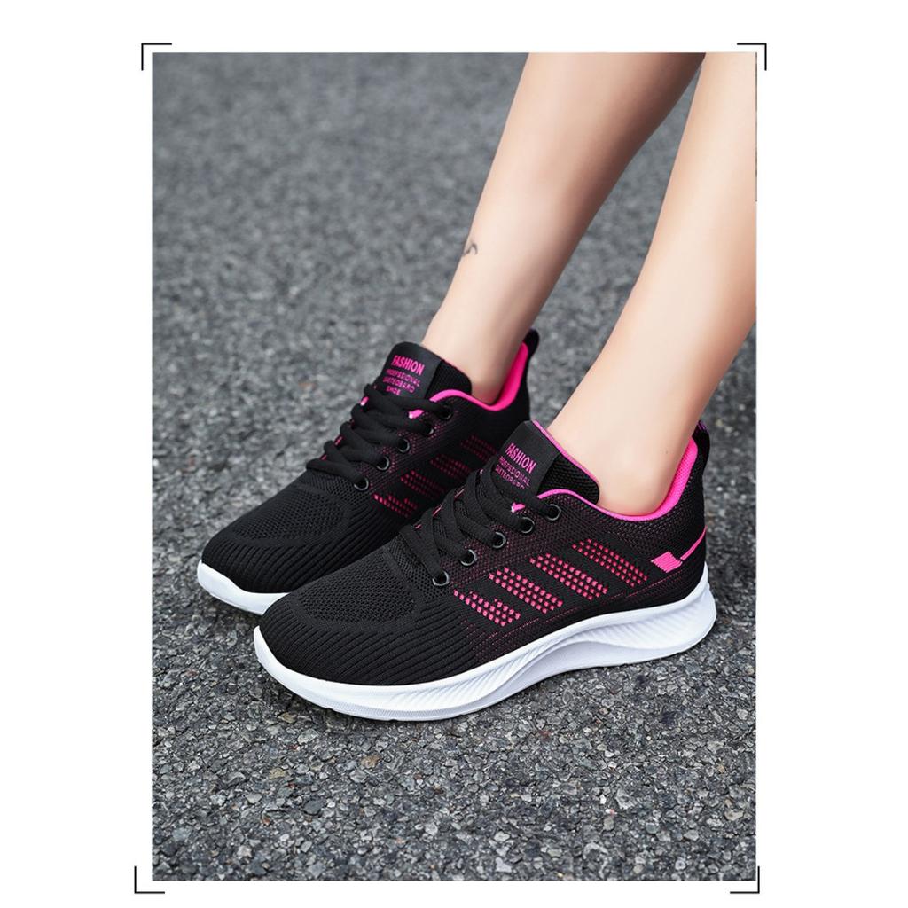 Shoes Women's Spring Casual Soft-soled Trainers, Breathable Single Shoes, Flyknit Mesh Shoes, Running Shoes