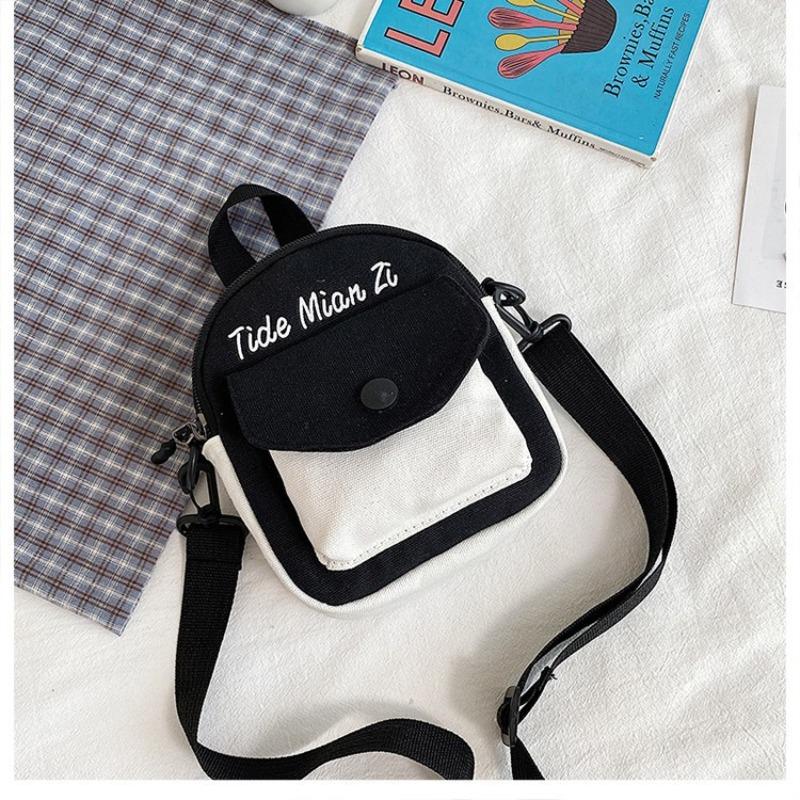 Холщовая сумка женская сумка через плечо корейская версия женская сумка милая детская сумка через плечо маленькая квадратная сумка