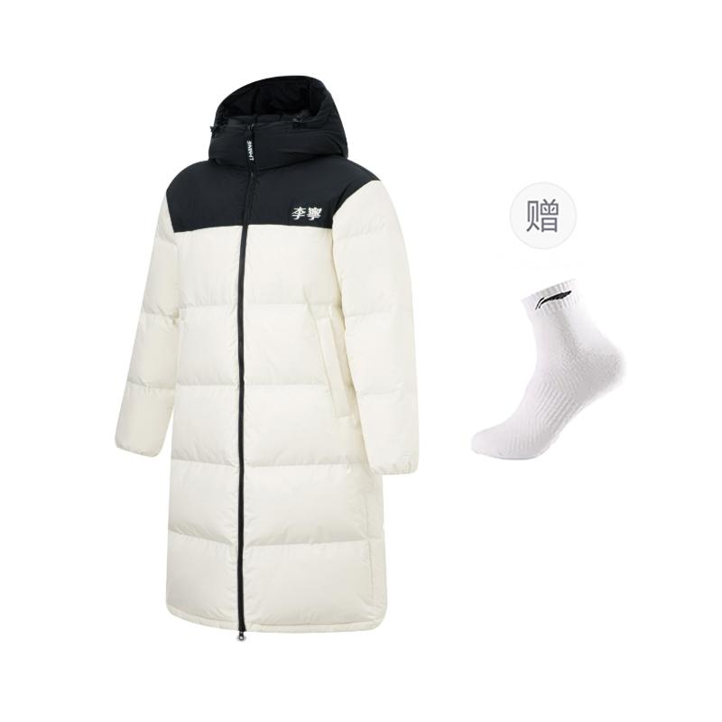 Li Ning Горячие горшки Коллекция пуховиков Пуховик Унисекс Кремовый AYMU507-1