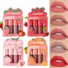 Набор матовых помад Velvet Matte Mist Lip Glaze, невыцветающий, антипригарный, фруктовый блеск для губ, набор из 4 шт., мини-дорожный набор