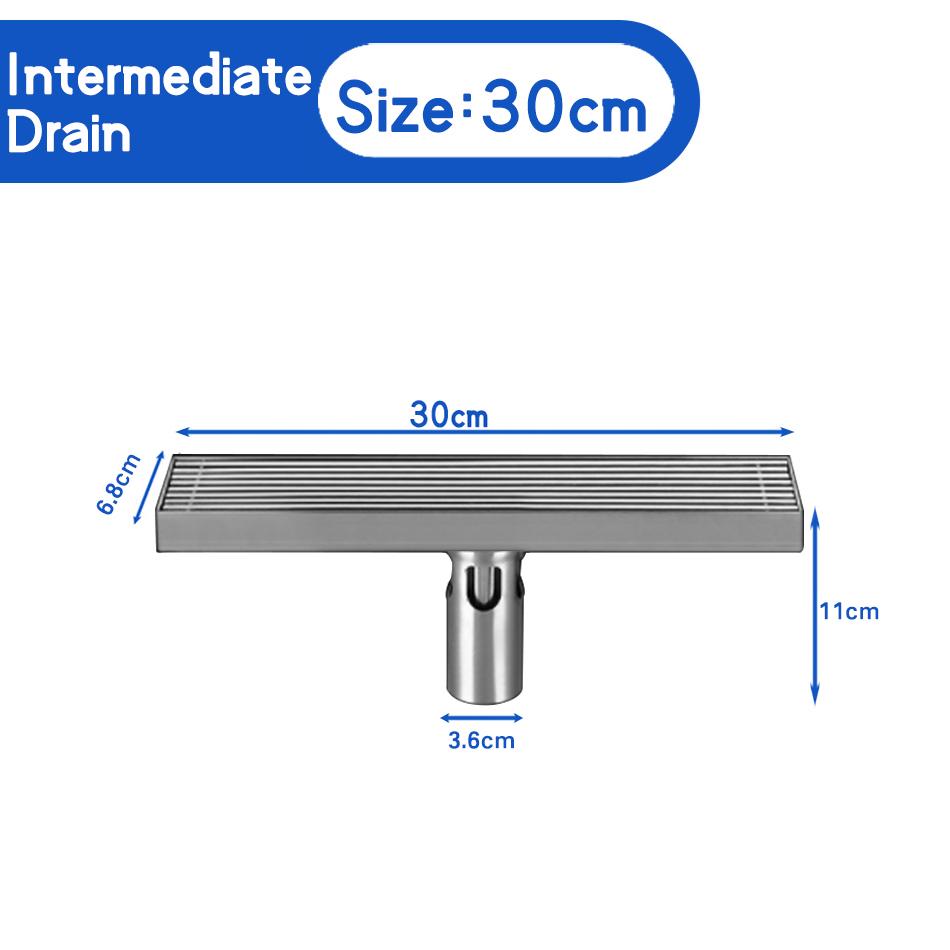 Слив для пола в ванной USU304 из нержавеющей стали в полоску, прямоугольный душ, длинный линейный слив, боковой слив для пола в туалете на кухне
