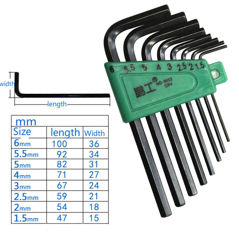 1 Набор 1,5 мм-6 мм Шестигранный Аллен Шестигранник Велосипедный Ключ Ремонтный Набор Инструментов Ремонтный Ключ Велосипедный Ручной Инструмент