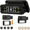 Wireless Tire Pressure Monitoring System with Solar Powered Bracket for Cars, SUVs, Pickups, MPVs, and ORVs with 4 Sensors