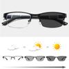 Photochromic Business Myopia Glasses Half Frame Anti-Blue Light Short Sight Eyewear Outdoor High Definition Near Sight Glasses