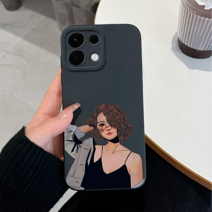 Для Oppo Realme 5 6 7 8 9 10 Pro Plus K12 A5 A5X чехлы для телефонов Sweet Girl Patterns Liquid Silicone Advanced Anti Slip Protective Shell для корпуса Oppo