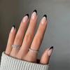 Detachable Manicure Tool Full Cover Nail Tips Flower Almond False Nails French Fake Nails Wearable