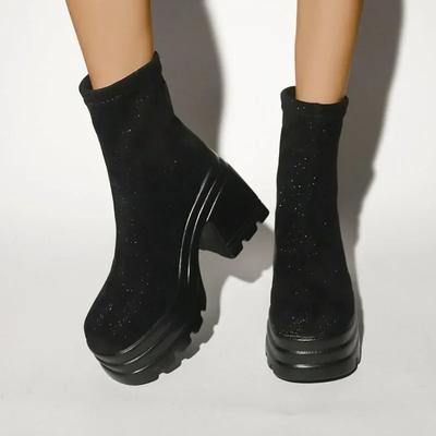 Мода 2024 Женские ботинки Весенне-осенние сетчатые дышащие ботинки Удобные туфли на высоком каблуке Женские ботинки Горячий дизайнер Обувь с мелким вырезом для женщин