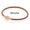 5pcs /Lot Sale Popular Charm Bracelets Diy Elegant Leather Chain Charms Bracelets Bangles For Women Jewelry Gift