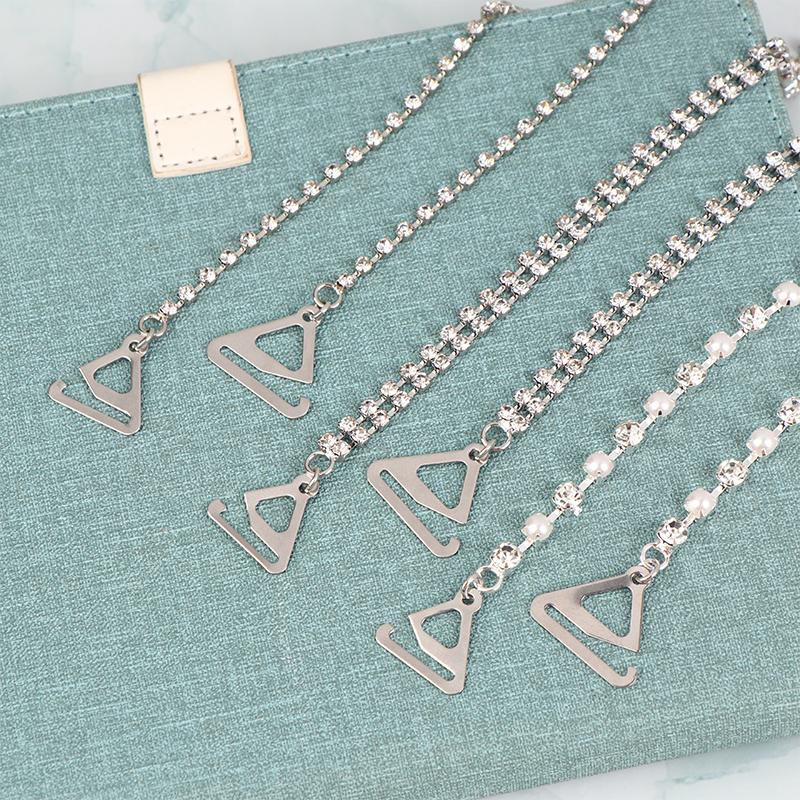 1 пара бретелей для бюстгальтера со стразами, невидимые металлические бретели для нижнего белья, нескользящие плечевые регулируемые аксессуары для нижнего белья, держатель для бюстгальтера