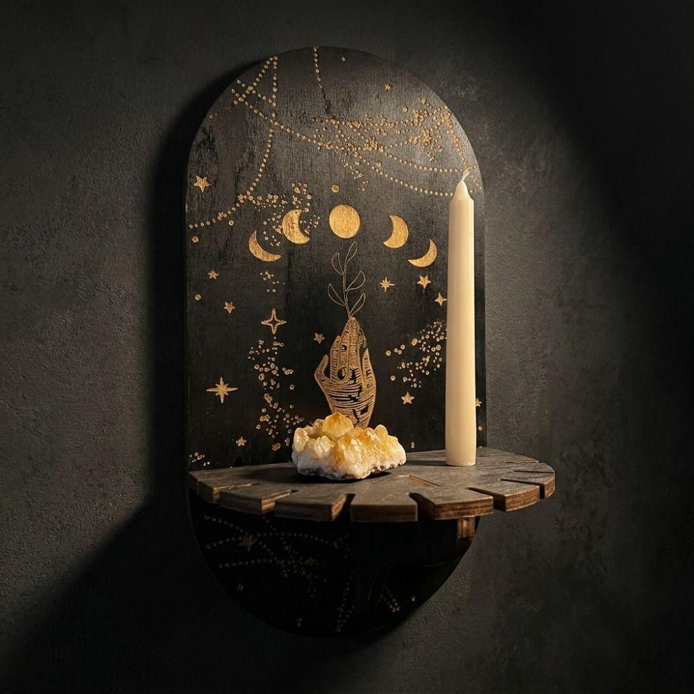 Wooden Wall Mounted Shelf Butterfly Wall Display Stand Boho Decor Wall Storage Rack Living Room