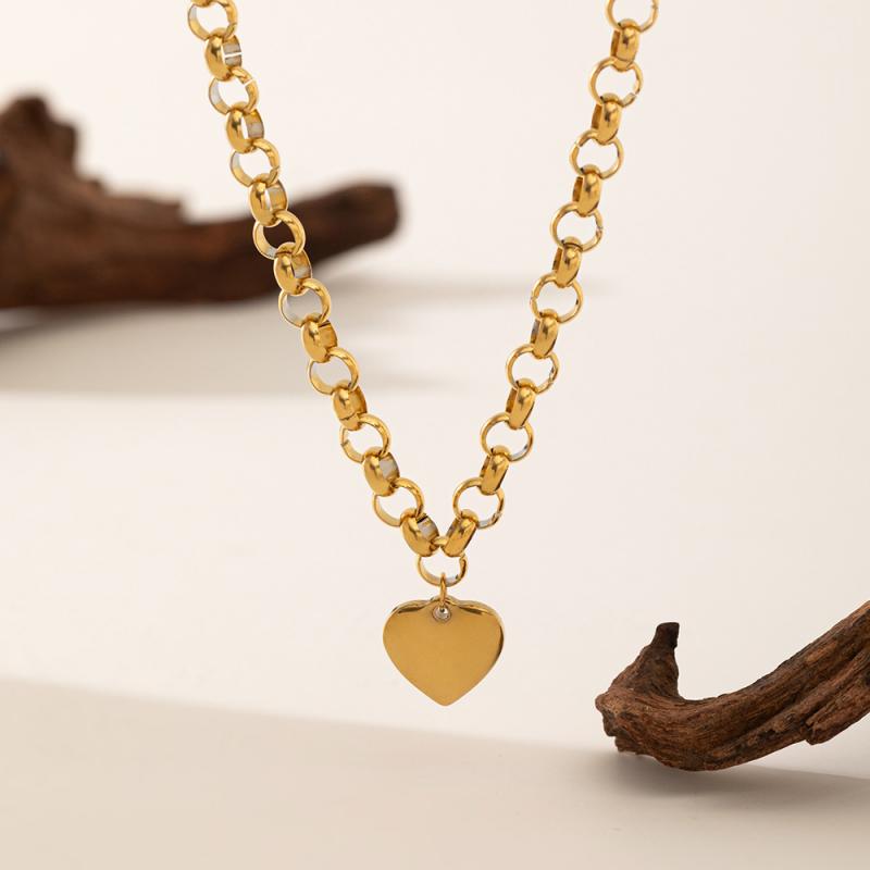Модные necklaces с кулонами в виде сердца для женщин, застежка OT, кубинские звенья, винтажные, персонализированные, аксессуары для банкета, вечеринки, подарки